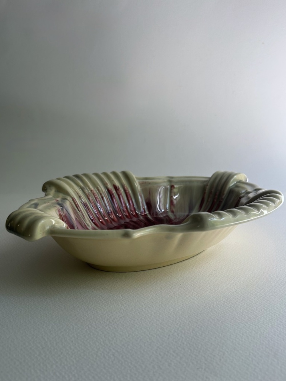 Art Deco German Drip Glaze Celadon Art Pottery Bowl
